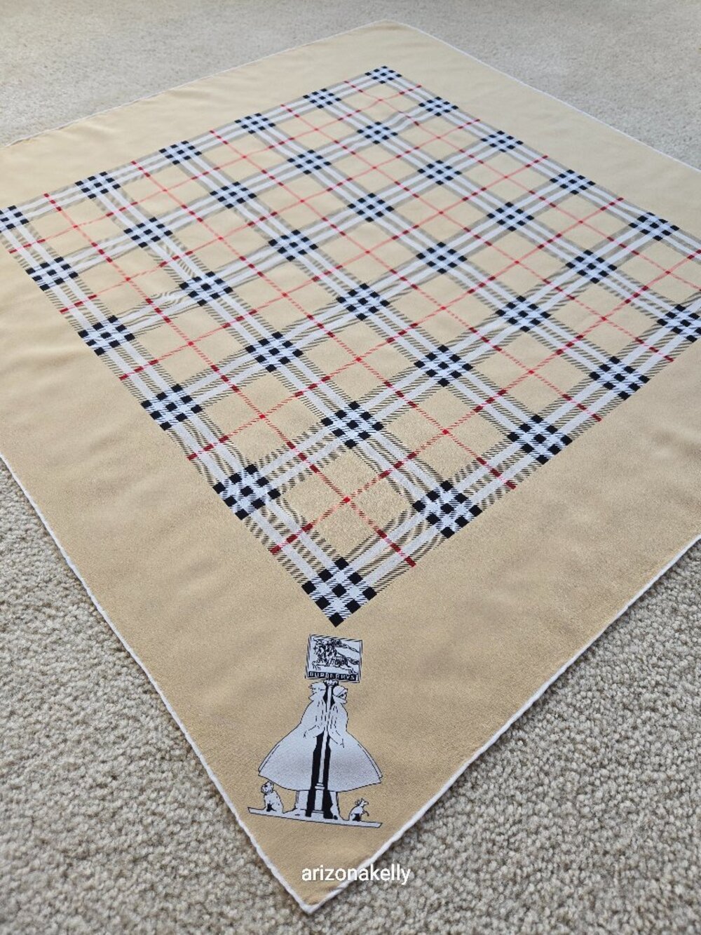 Vintage "Burberry's" Silk Scarf Nova Check Plaid Classic Burberry